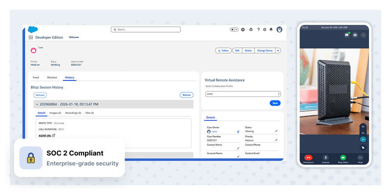 Blitzz video support integrations with Salesforce Service Cloud and Genesys