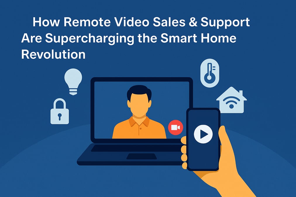 Man receives real-time video support via smartphone while troubleshooting a smart lock on his front door
