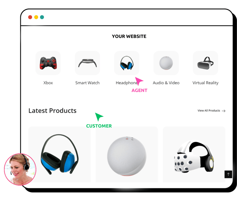 Blitzz Co-Browse agent console guiding a customer through a website in real time