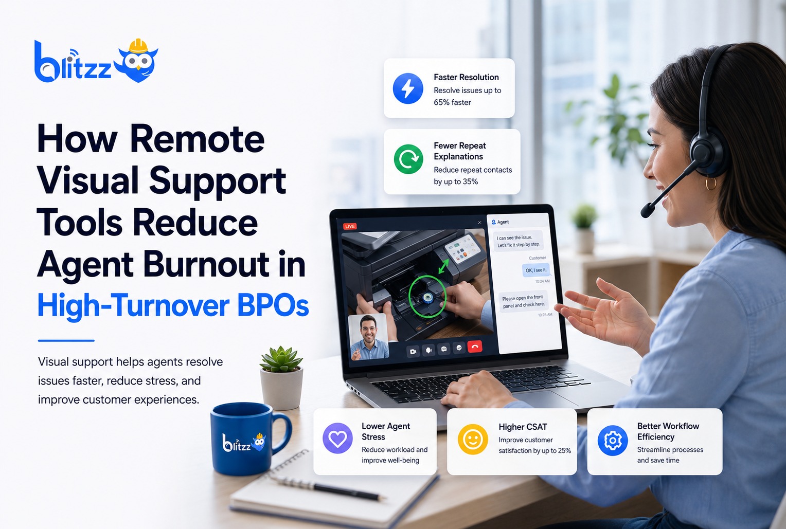 How Remote Visual Support Tools Reduce Agent Burnout in High-Turnover BPOs