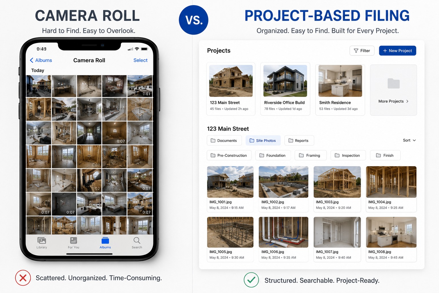 blitzz cam Camera Roll vs. Project-Based Filing