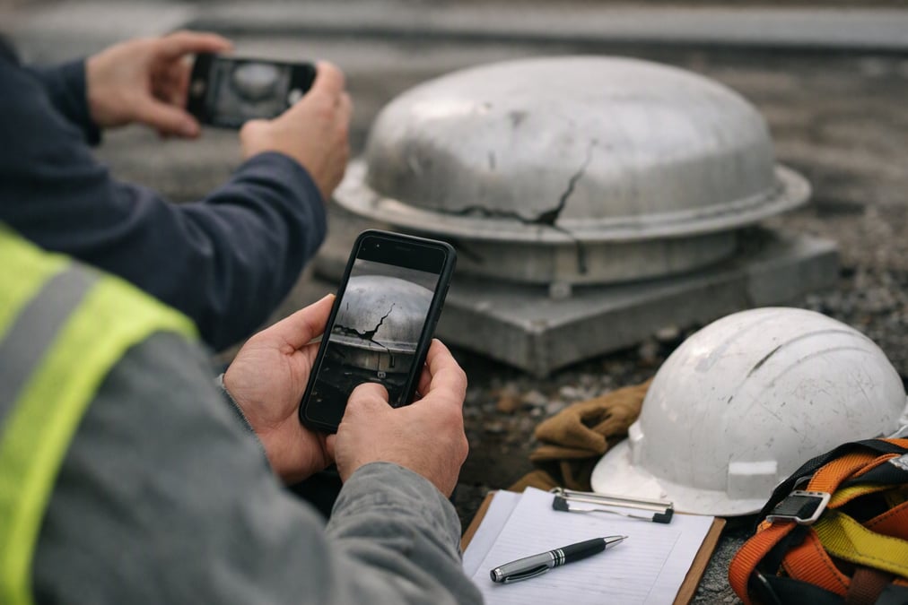 remote inspection services with a field inspector guiding a phone-camera review on site