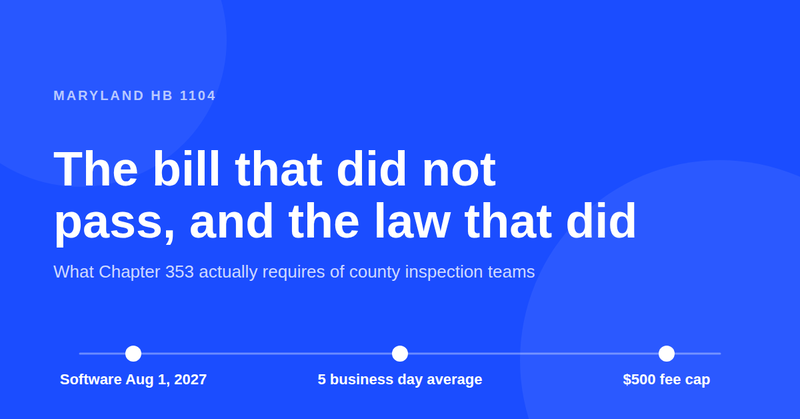 Maryland HB 1104: The Solar Remote Inspection Bill That Died, and the Law That Replaced It