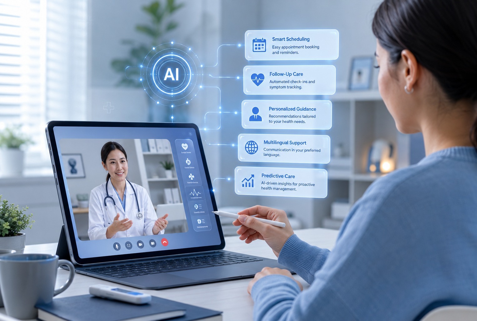 remote AI customer support in healthcare