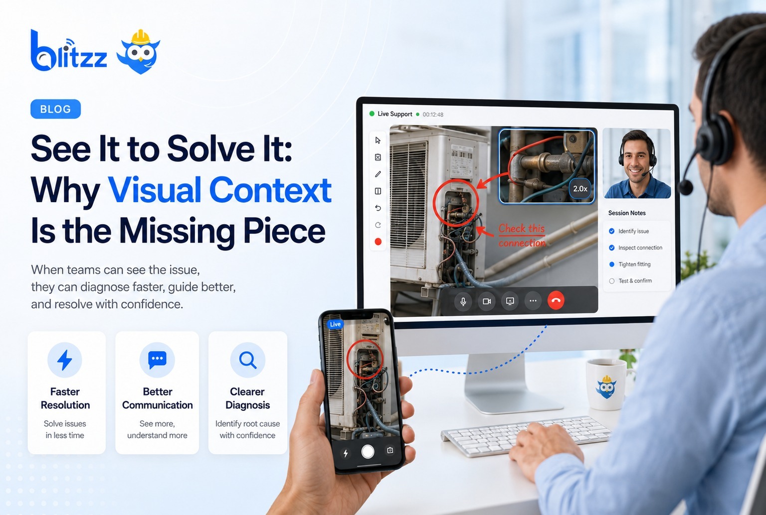 remote visual support for insurance contact centers