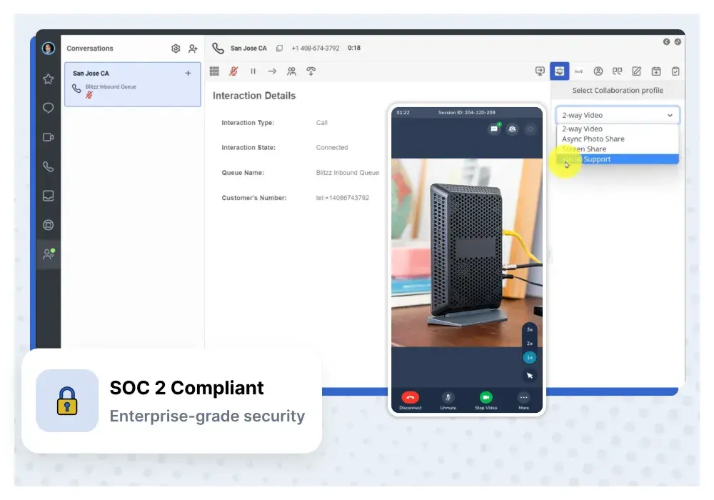 Blitzz video support launched from the Genesys Cloud agent desktop