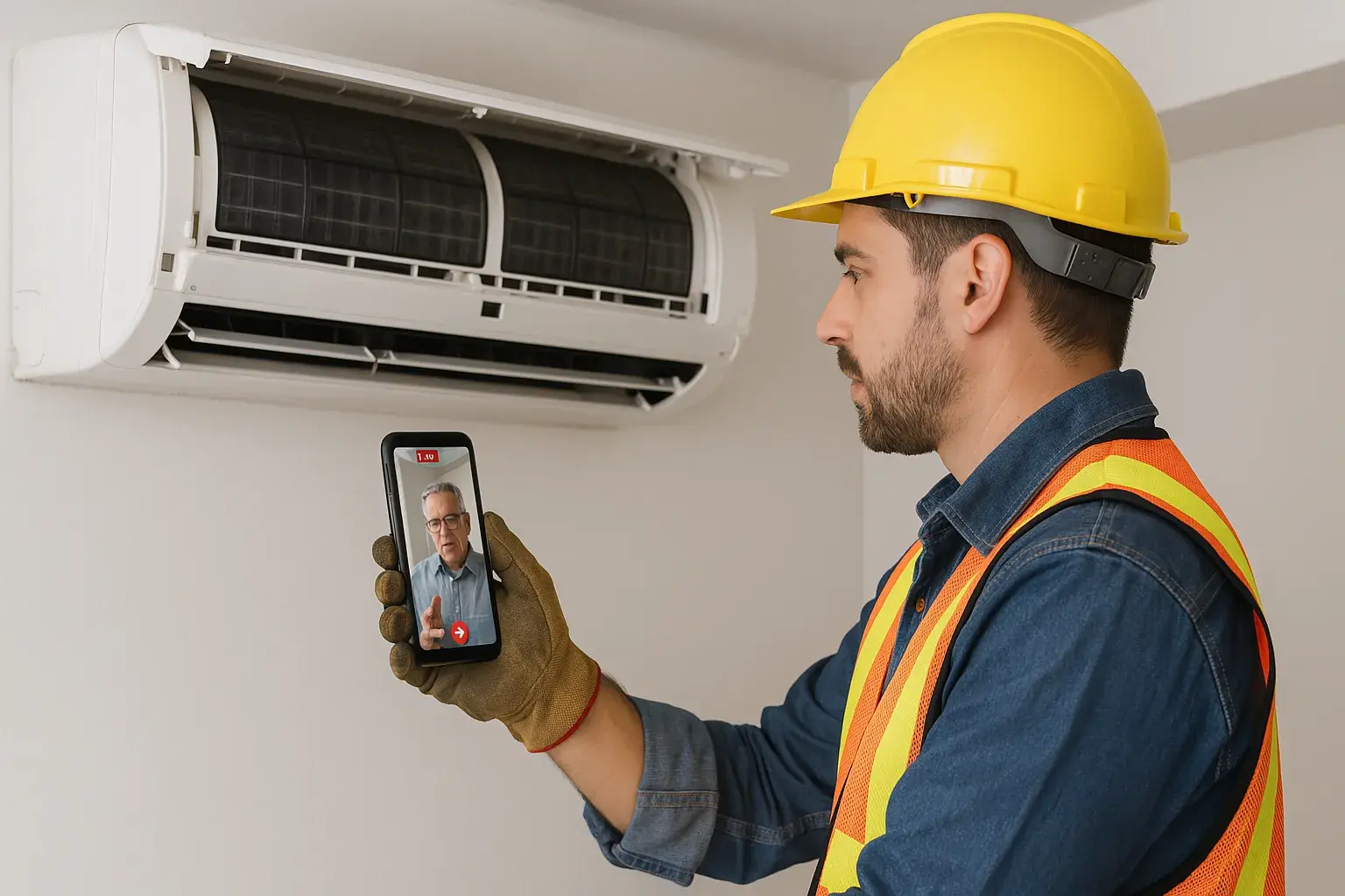 HVAC remote video inspection on a phone