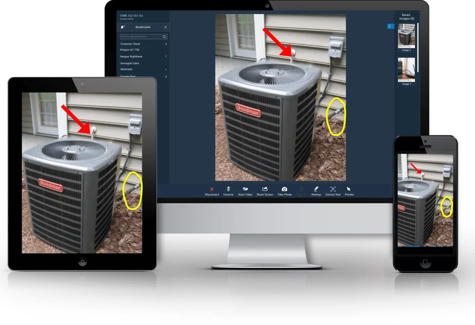 Inspector running a remote video inspection of a home
